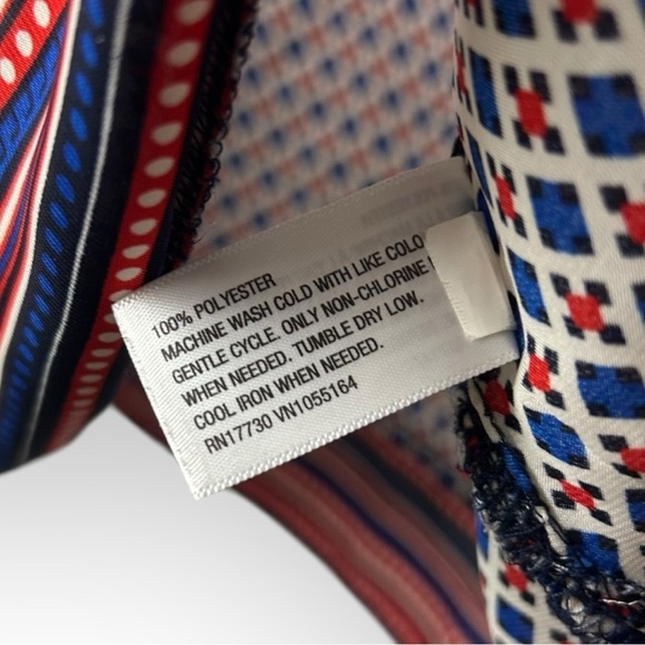 Merona Long Sleeve Patterned Blouse XL - Picture 6 of 6